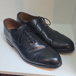 Elegant Black Leather Men's Oxfords